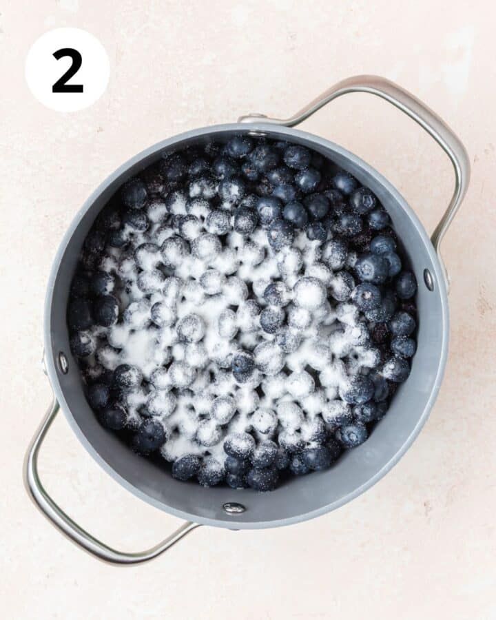 adding sugar to pot.