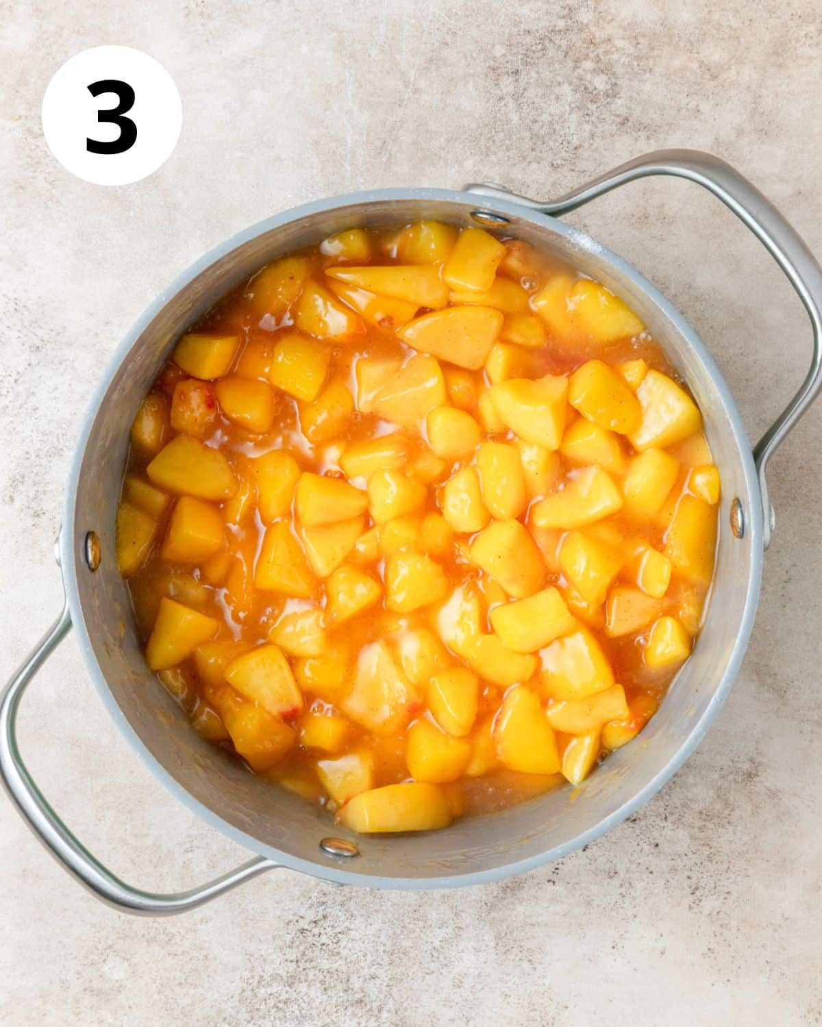 cooked peach filling.