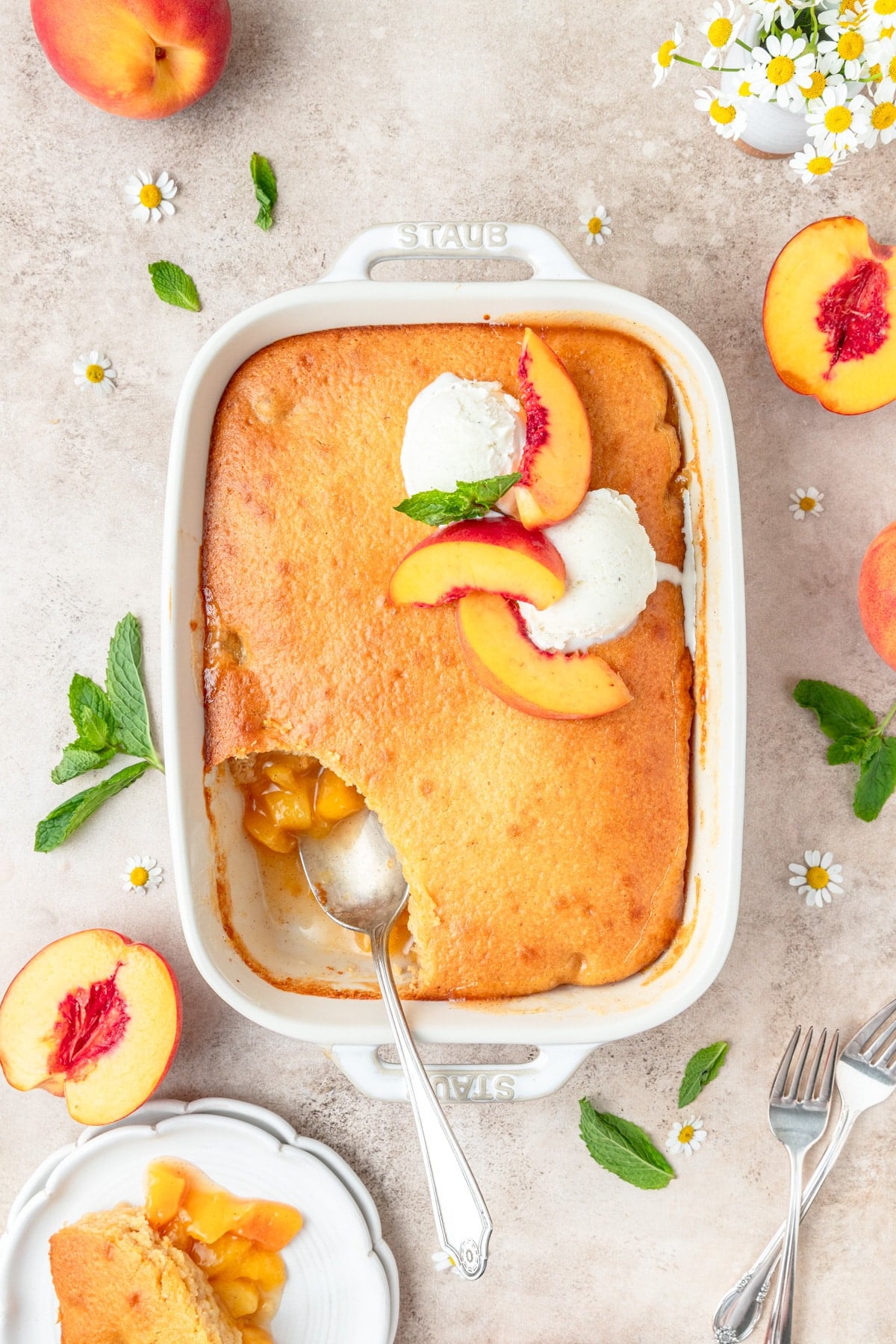 peach cornbread cobbler.