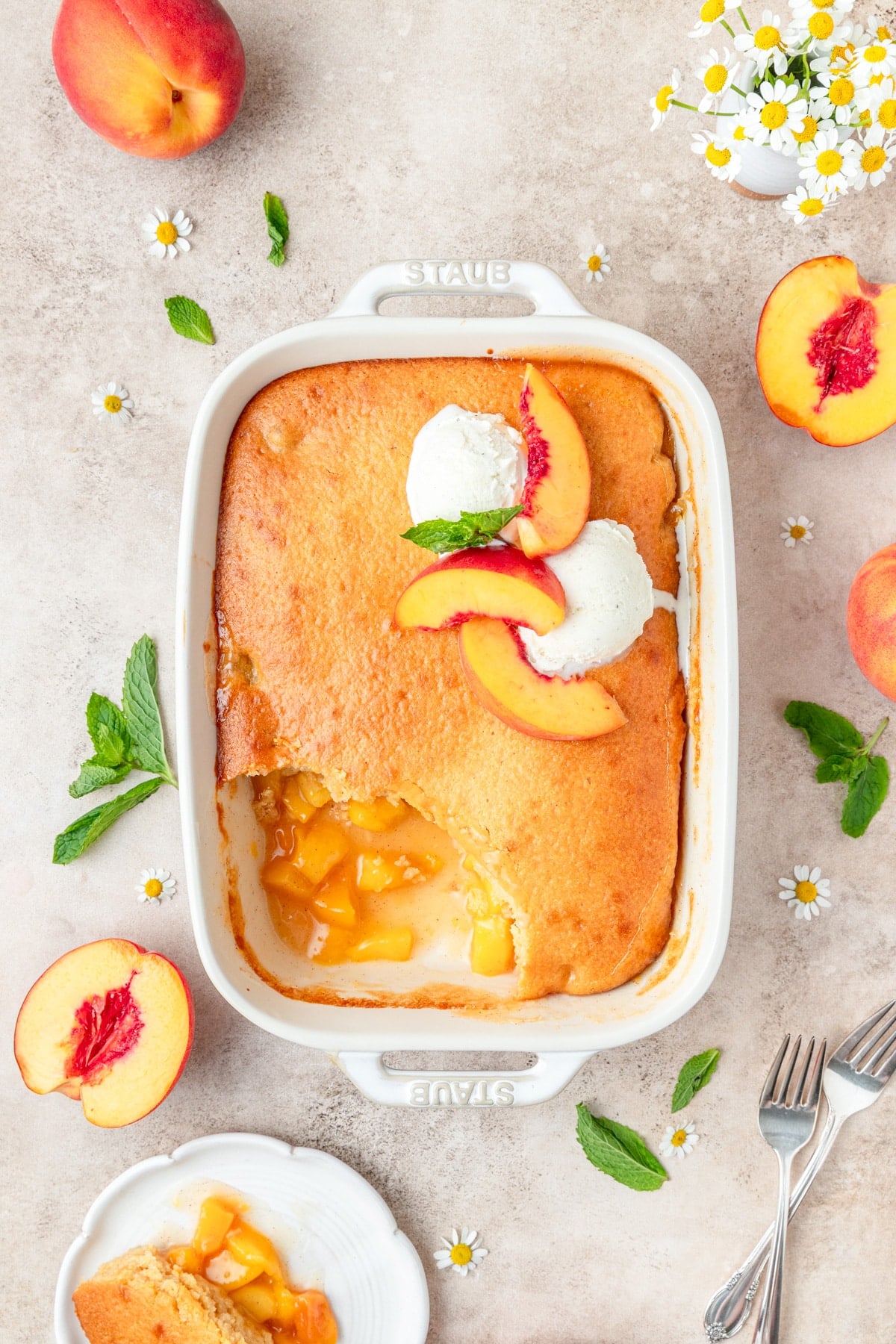 cornbread peach cobbler.
