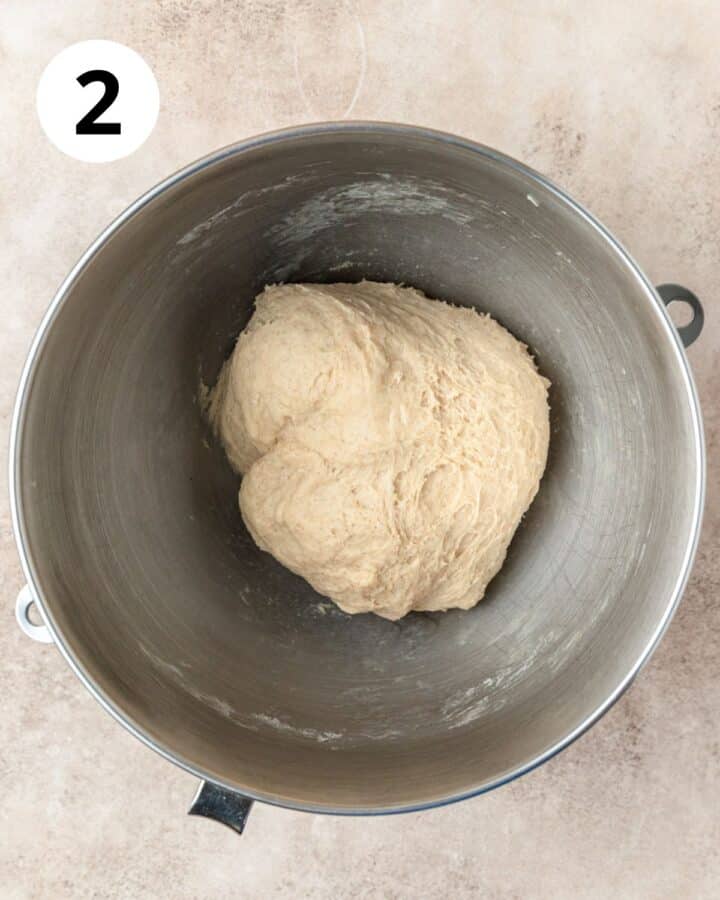 cinnamon roll dough after mixing together.