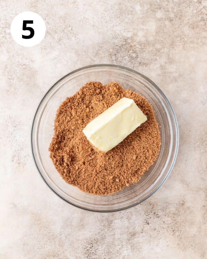 softened butter, brown sugar, and cinnamon in bowl.
