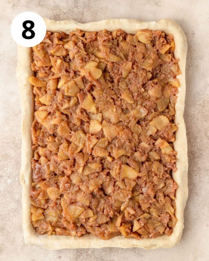 pie dough filled with chilled apple pie filling.